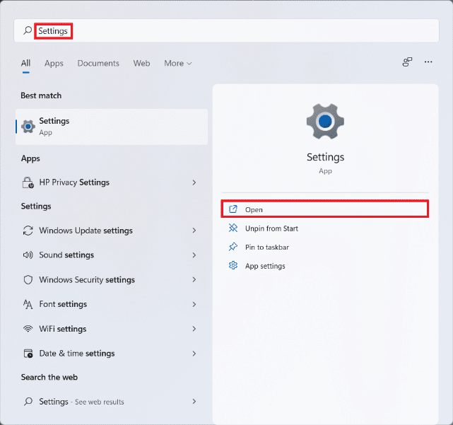 Start menu search results for Settings. How to Install Graphics Tool in Windows 11