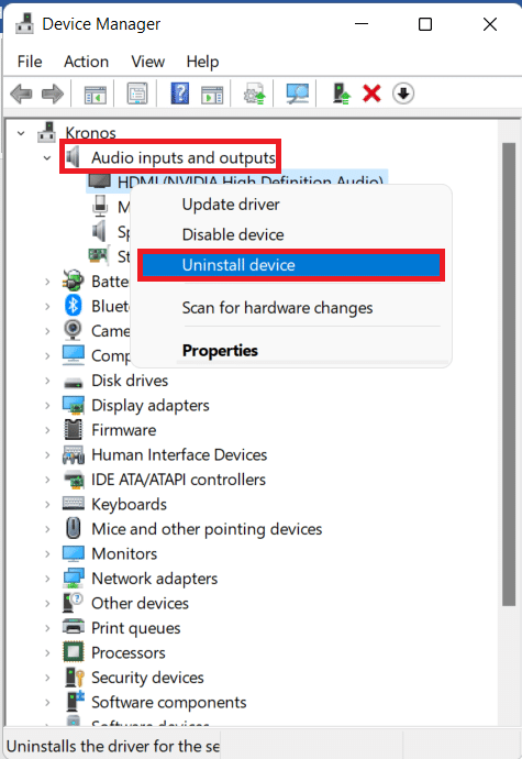 Device manager window. How to Reinstall Audio Driver in Windows 11
