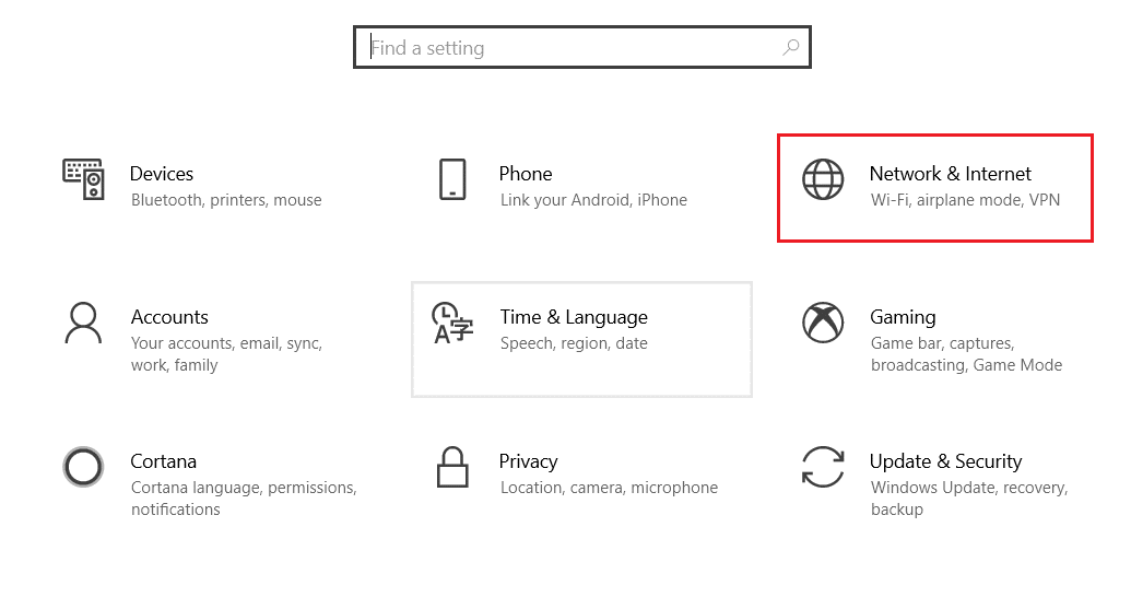 go to windows settings and select network and internet