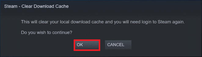 clear download cache confirmation prompt