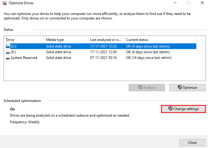 Now, click on Change settings. Fix Ntoskrnl.exe High Disk Usage