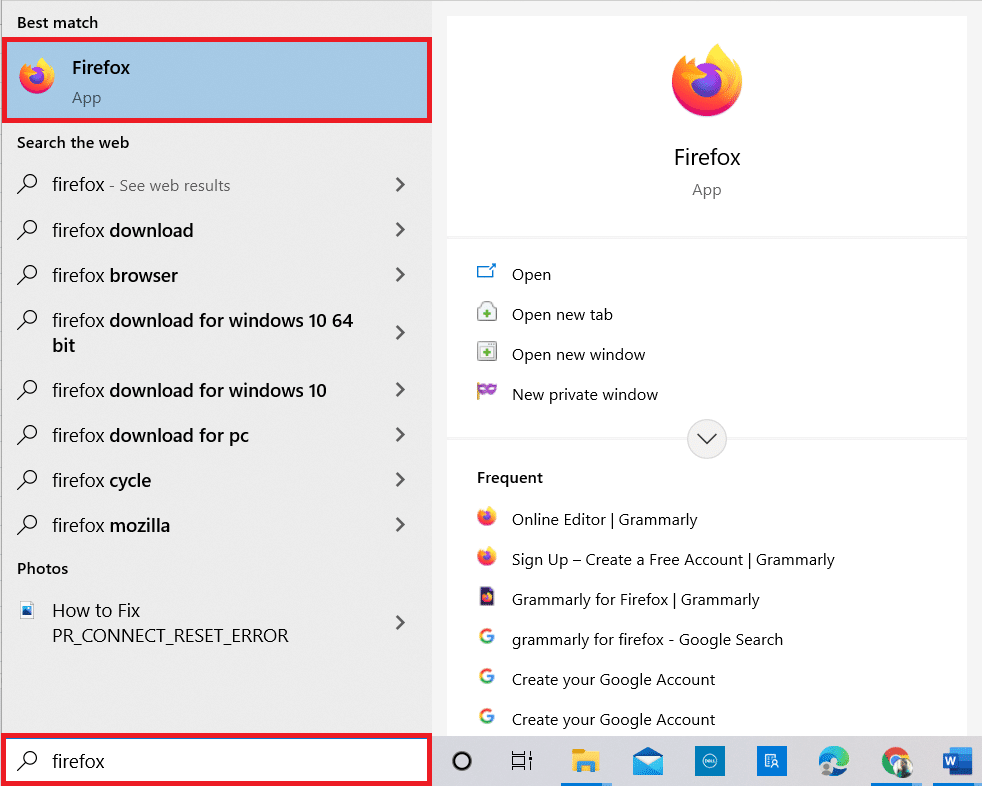 Press the Windows key. Type Firefox and open it. Fix No Sound in Firefox on Windows 10