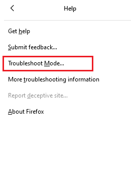 Then, click on Troubleshoot Mode… Fix No Sound in Firefox on Windows 10