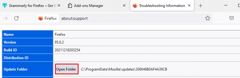 Now, in the Application Basics window, click on Open Folder under Update Folder. Fix No Sound in Firefox on Windows 10