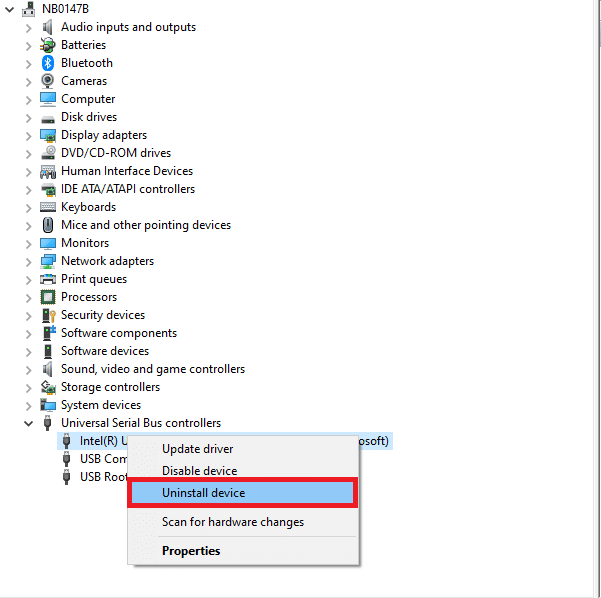 right click on the driver and select Uninstall device
