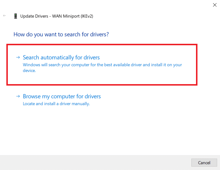 Select Search automatically for drivers. Fix No WiFi Networks Found Windows 10