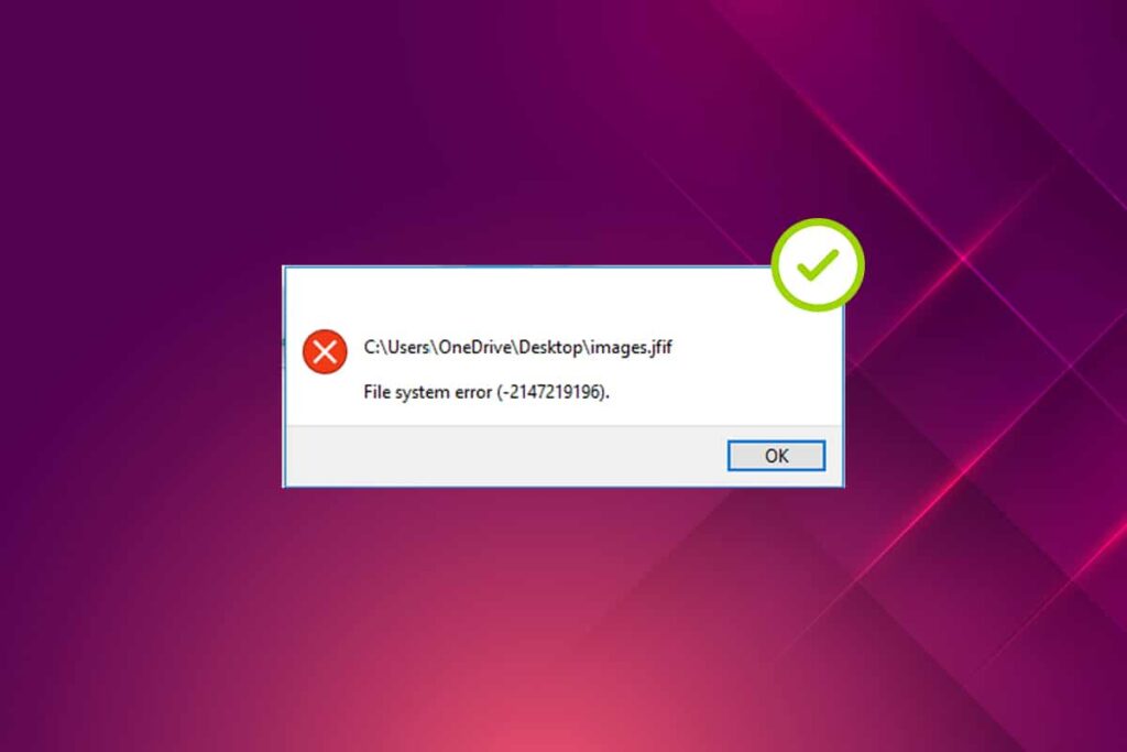 Fix File System Error 2147219196