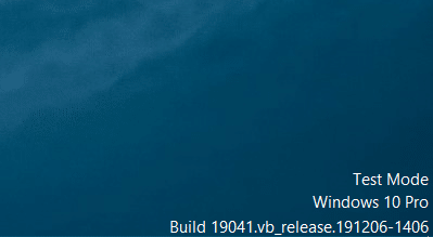 Test Mode in Windows 10