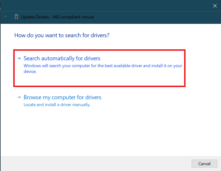Search automatically for drivers. How to Fix Windows 10 Bluetooth Mouse Lag