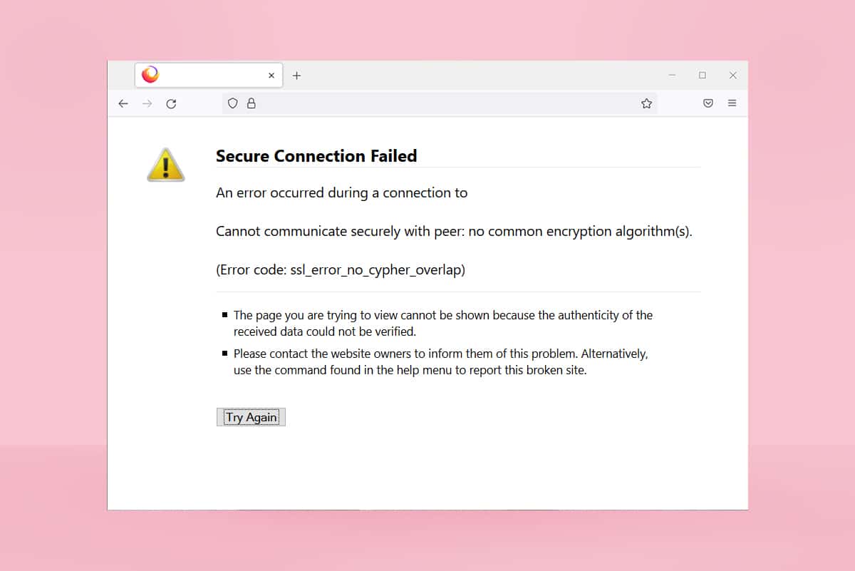 Opravte Firefox SSL_ERROR_NO_CYPHER_OVERLAP v systéme Windows 10
