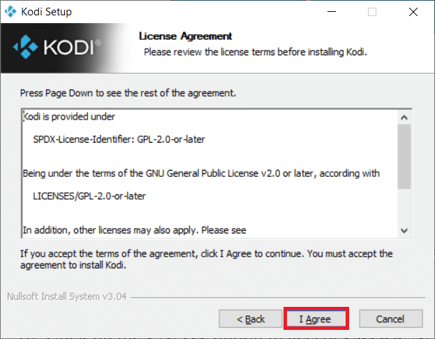 Click on the I Agree option to accept the License Agreement. Fix Kodi Ares Wizard Not Working