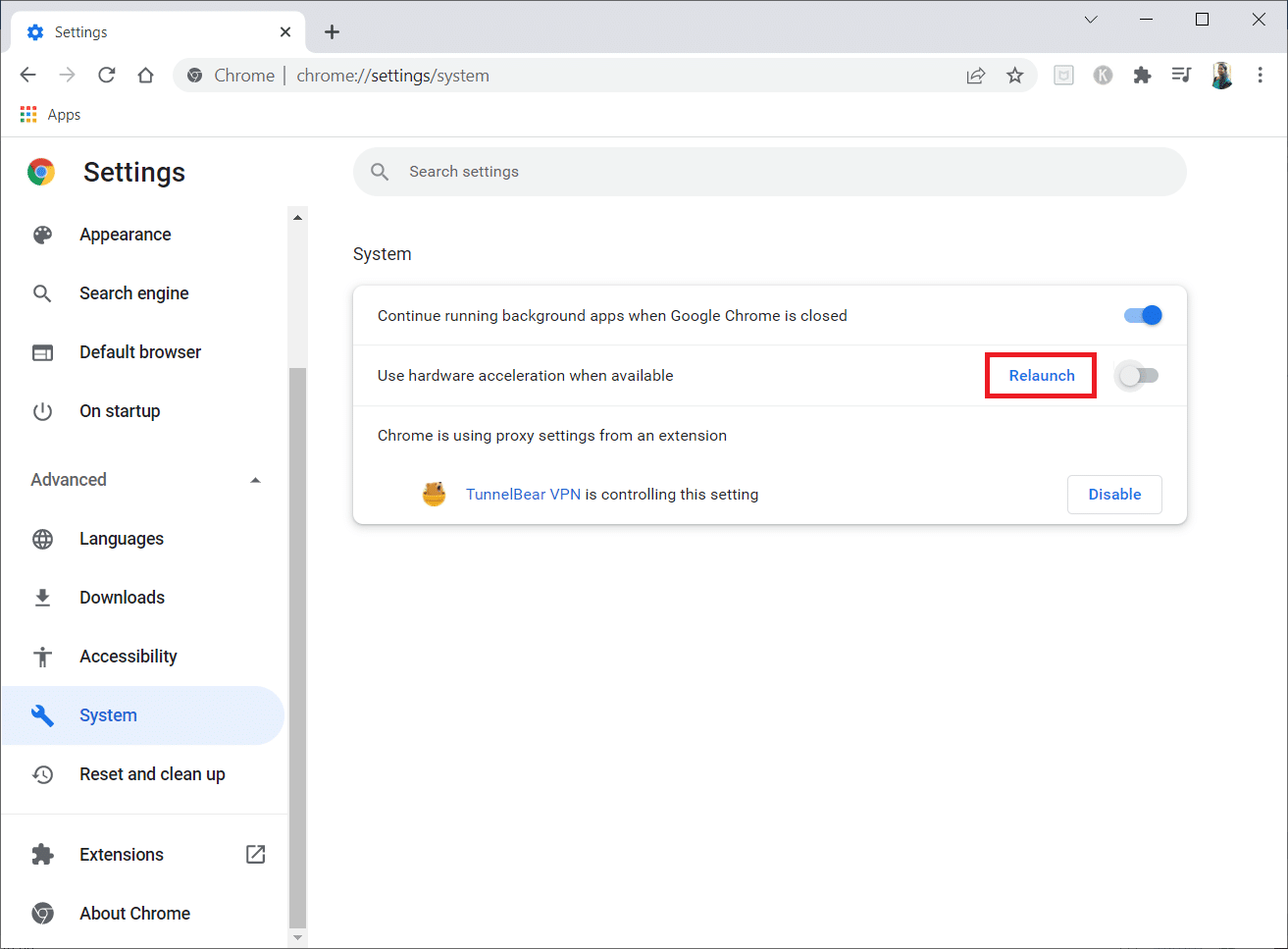 Click Relaunch. 12 Ways for Establishing Secure Connection on Chrome