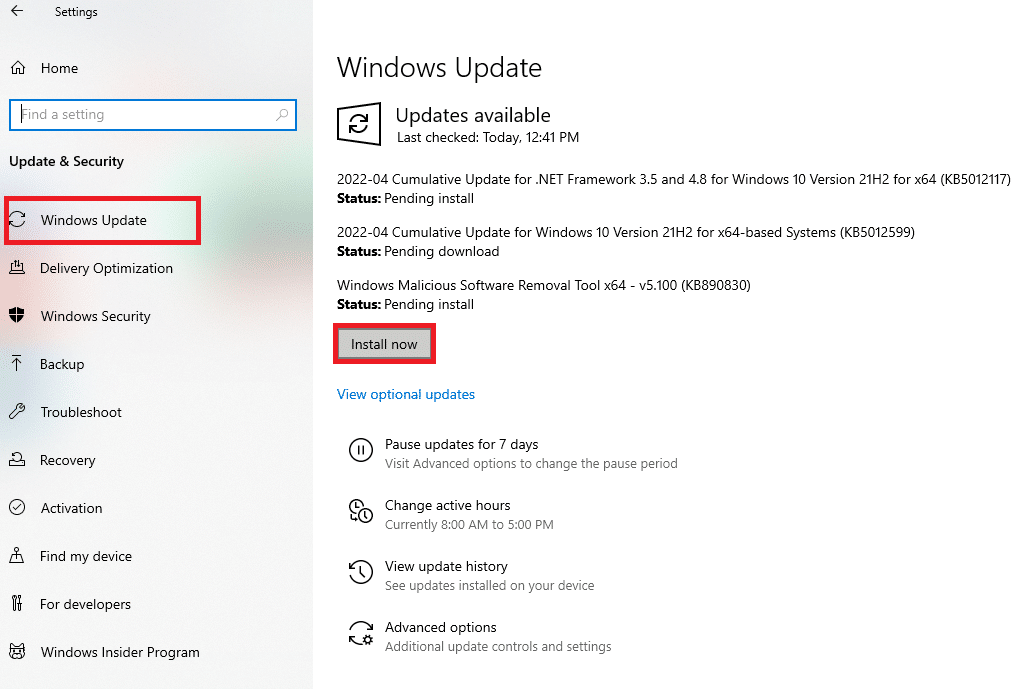 Update Windows. Fix Microsoft Store 0x80246019 Error