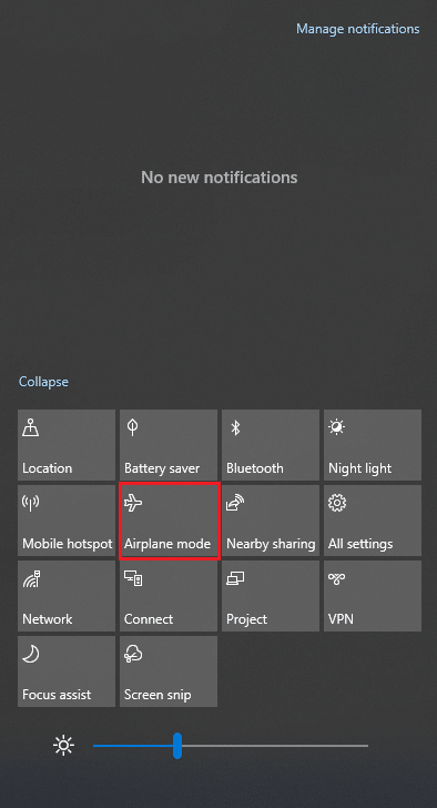 If Airplane mode is turned on, click on the setting to turn it off. Fix Network Error 0x00028001 on Windows 10