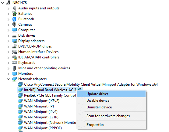 You will see the Network adapters on the main panel. Fix Network Error 0x00028001 on Windows 10