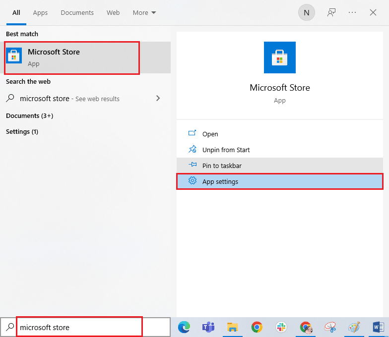 Now, select the App settings option. Fix Windows 10 Update Store Error 0x80D05001