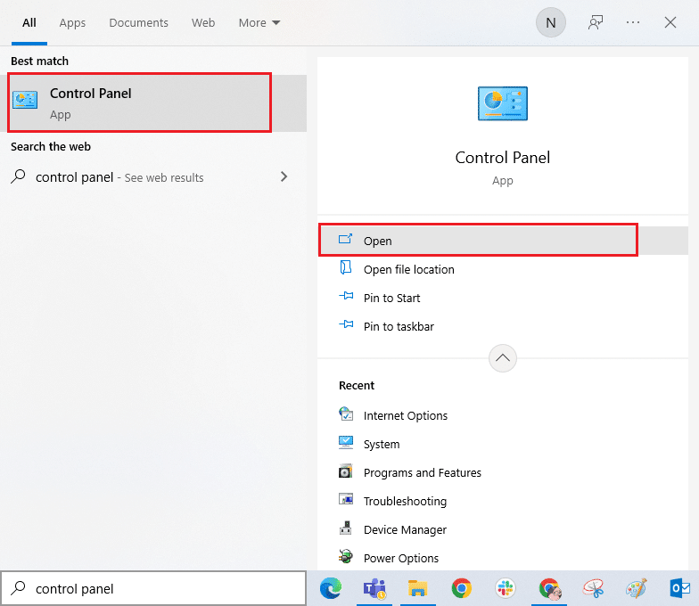open control panel. Fix Stuck on Diagnosing your PC in Windows 10