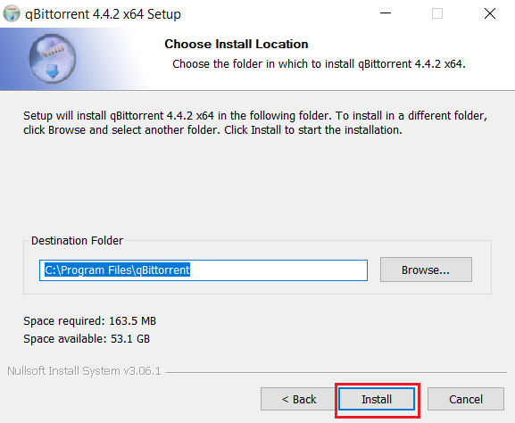 Click Install. Fix Qbittorrent I/O error in Windows 10