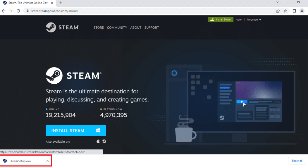 запусціце праграму Steam на вашым ПК