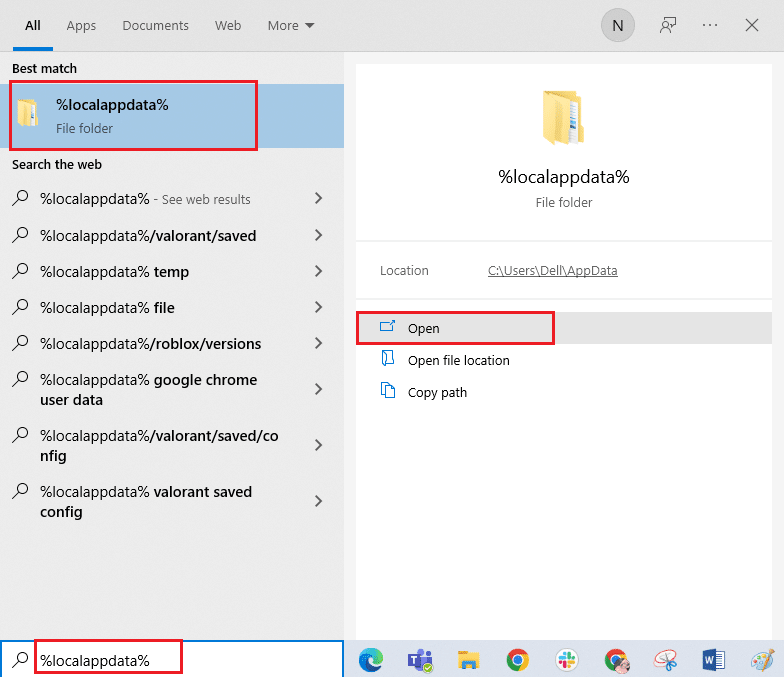 open AppData Local folder. Fix Unspecified Error League of Legends in Windows 10