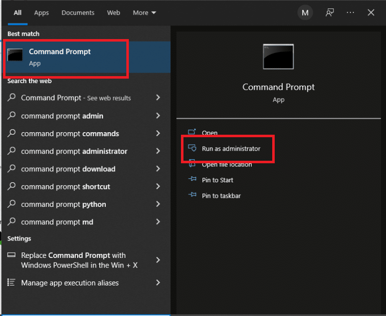 run command prompt as Administrator. Fix Runtime Error 429 in Windows 10