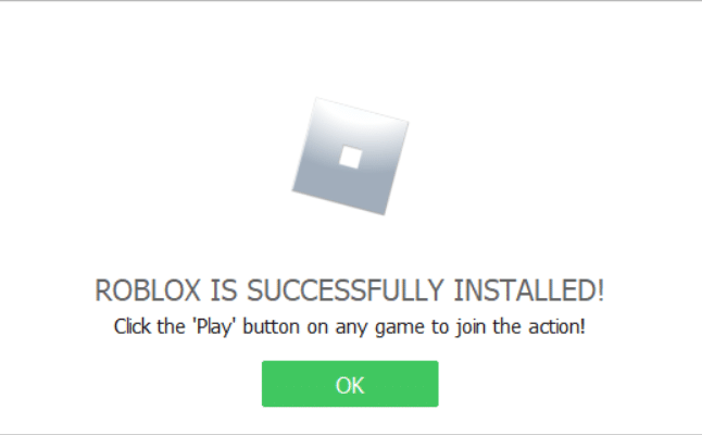 Roblox is successfully installed in PC