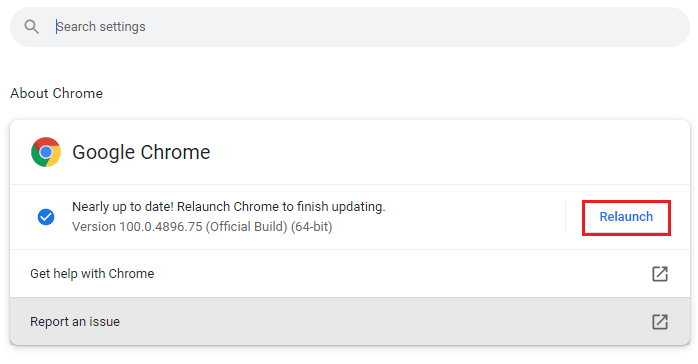 Click on Relaunch. Fix Chrome Not Saving Passwords in Windows 10
