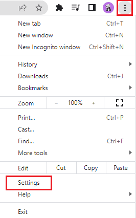 Click on the three dot icon and then Settings