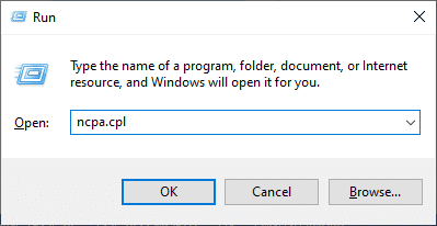 open Run Dialog Box and type ncpa.cpl 