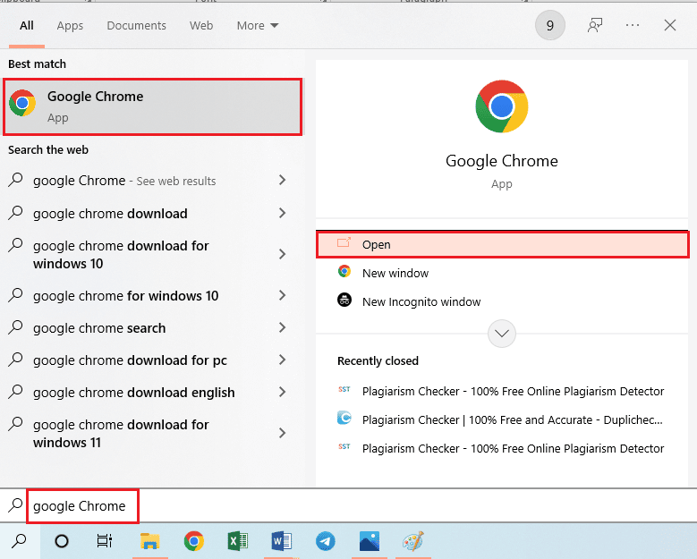 launch the Google Chrome app