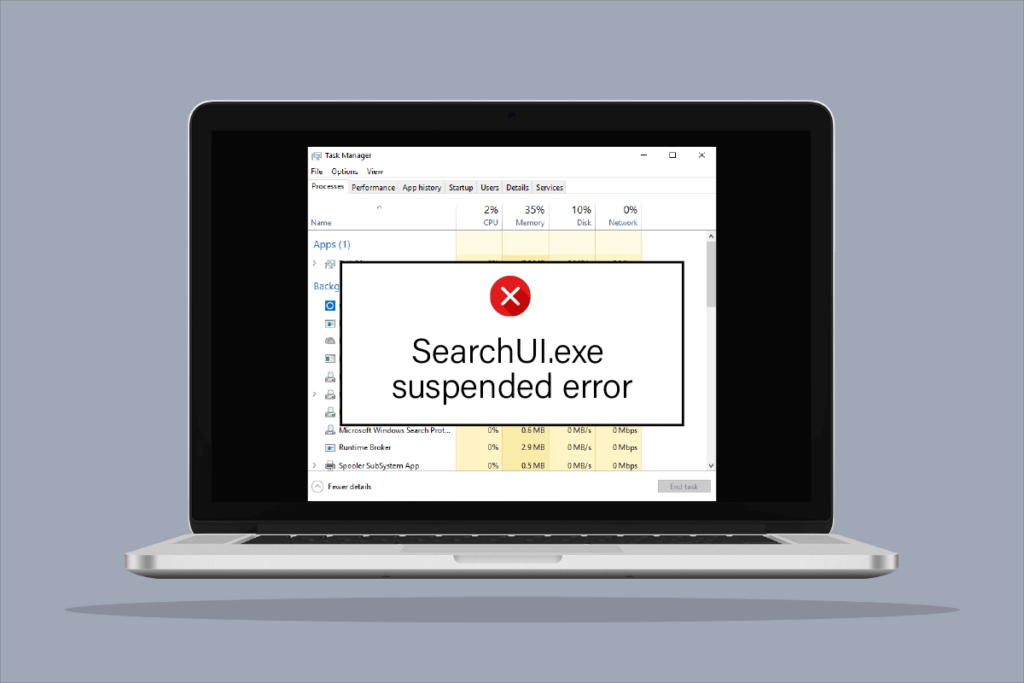 Fix SearchUI.exe Suspended Error on Windows 10
