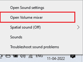 Right click on the Speakers icon at the bottom right corner of the screen and click on Open Volume mixer. | Fix Your Mic is Muted by System Settings in Google Meet