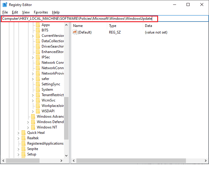 go to the following path in the Registry Editor