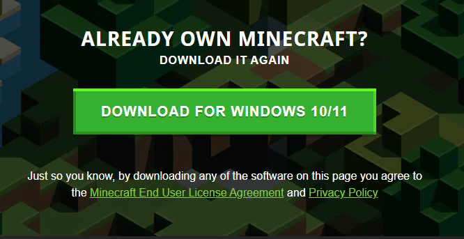 Minecraft Launcher 공식 사이트를 방문하세요.