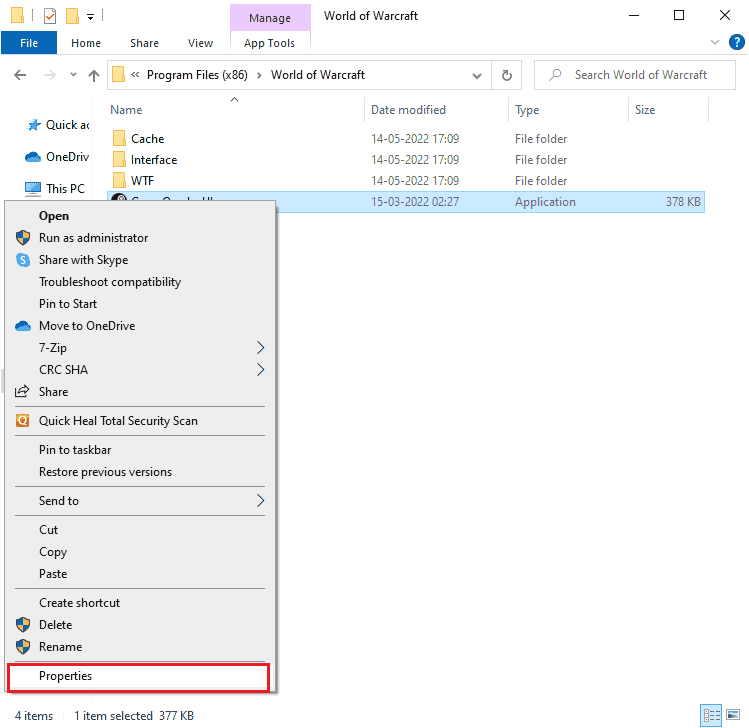 select the Properties option. Fix WoW Takes Forever to Launch in Windows 10