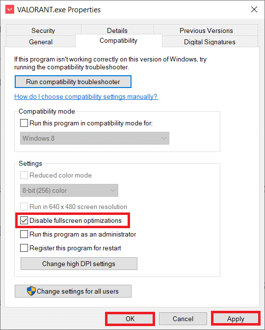 go to the Compatibility tab and enable Disable fullscreen optimization checkbox under the Settings section
