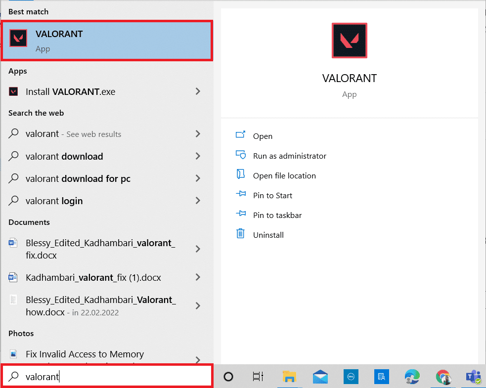 open Valorant. Fix Valorant Graphics Driver Crashed in Windows 10