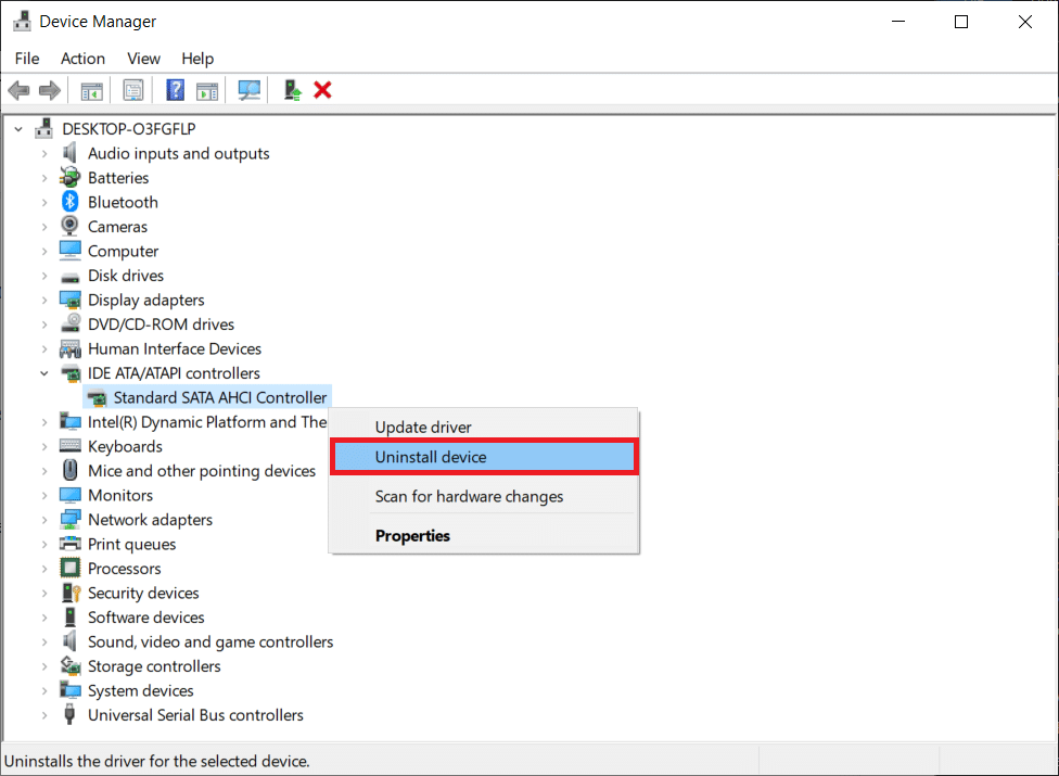 choose Uninstall device. Fix Epson Scanner Cannot Communicate in Windows 10