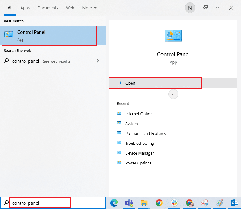open Control Panel. Fix Kodi Cannot Connect to Network Server