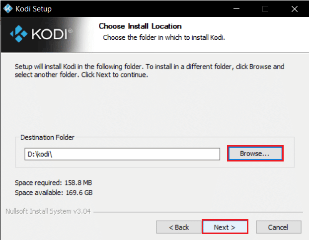 click on browse to select the destination folder and click next in kodi installer window. Fix Kodi Won’t Open in Windows 10