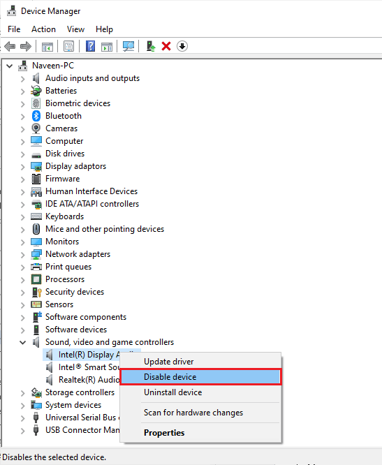 select the Disable device option. Fix Logitech G533 Mic Not Working in Windows 10