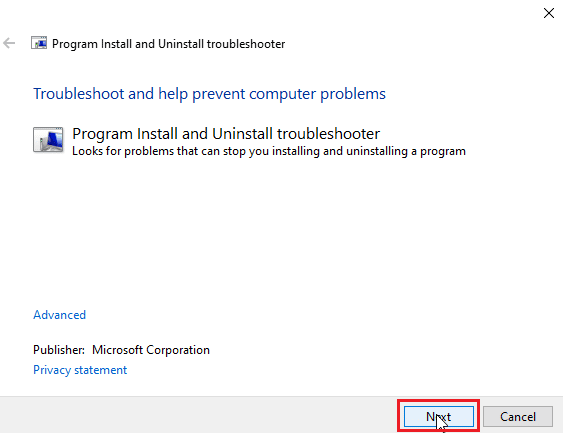 click on next. Fix Error Applying Transforms in Windows 10