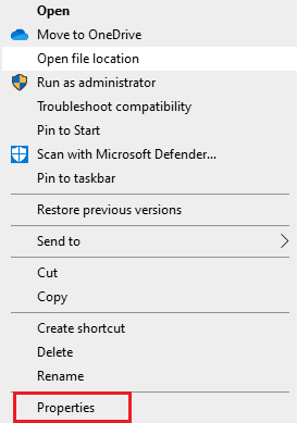 Click on Properties. Fix Arbiter.dll Was Not Found in Windows 10