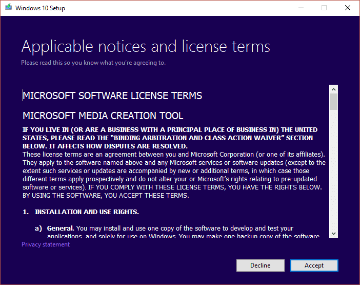 accept the license agreement. Fix Boot Device Problem in Windows 10