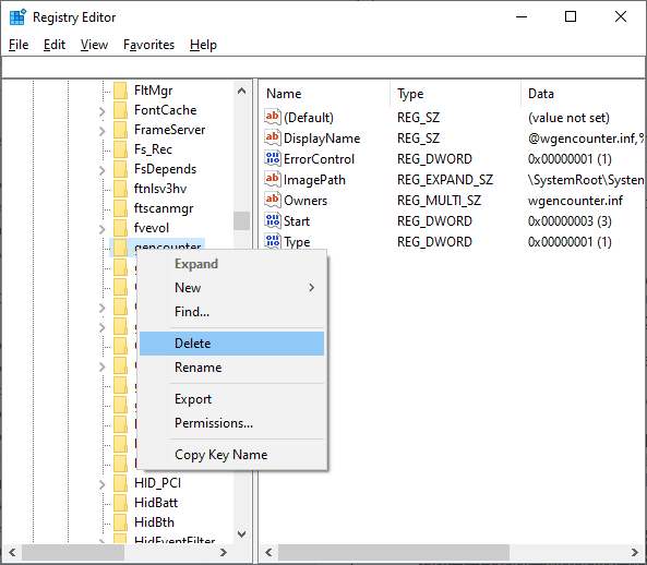 click on Delete. Fix Microsoft Error 0x80070032 in Windows 10