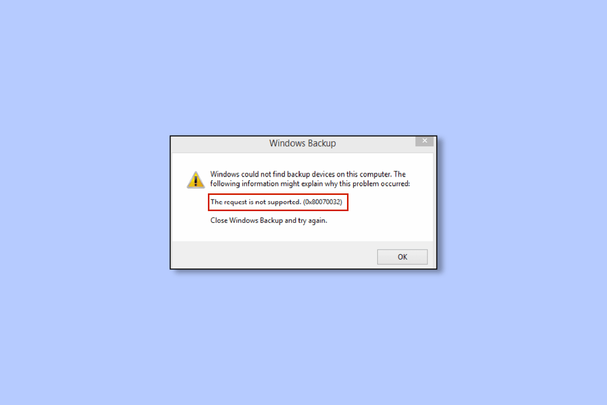 Fix Microsoft Error 0x80070032 in Windows 10