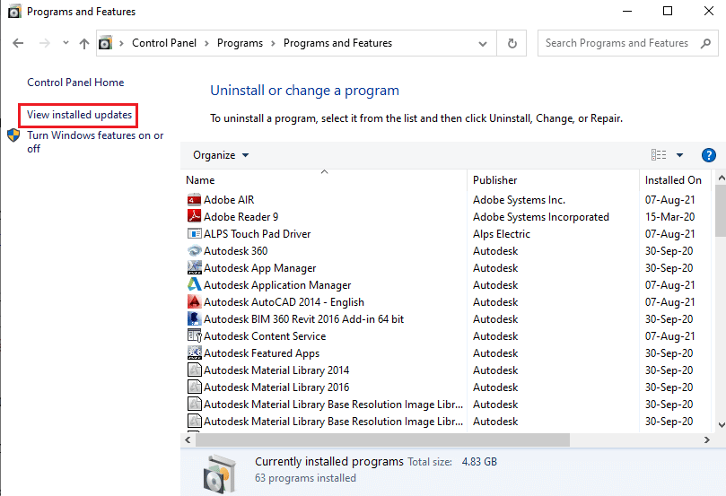 Click on the View installed updates option. Fix MOM Implementation Error in Windows 10