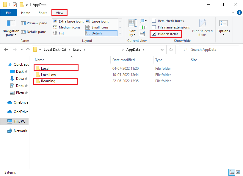 Make sure you check the Hidden items box in the View tab to view the AppData folder. Fix Teams Error caa7000a in Windows 10
