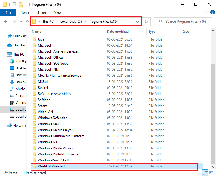 navigate to C Program Files 86 World of Warcraft path. Fix Can’t Update World of Warcraft BLZBNTAGT00000840 Error