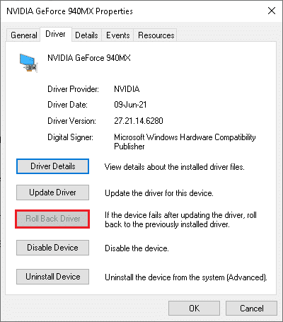 Switch to the Driver tab and select Roll Back Driver. Fix Resource Not Owned Error in Windows 10